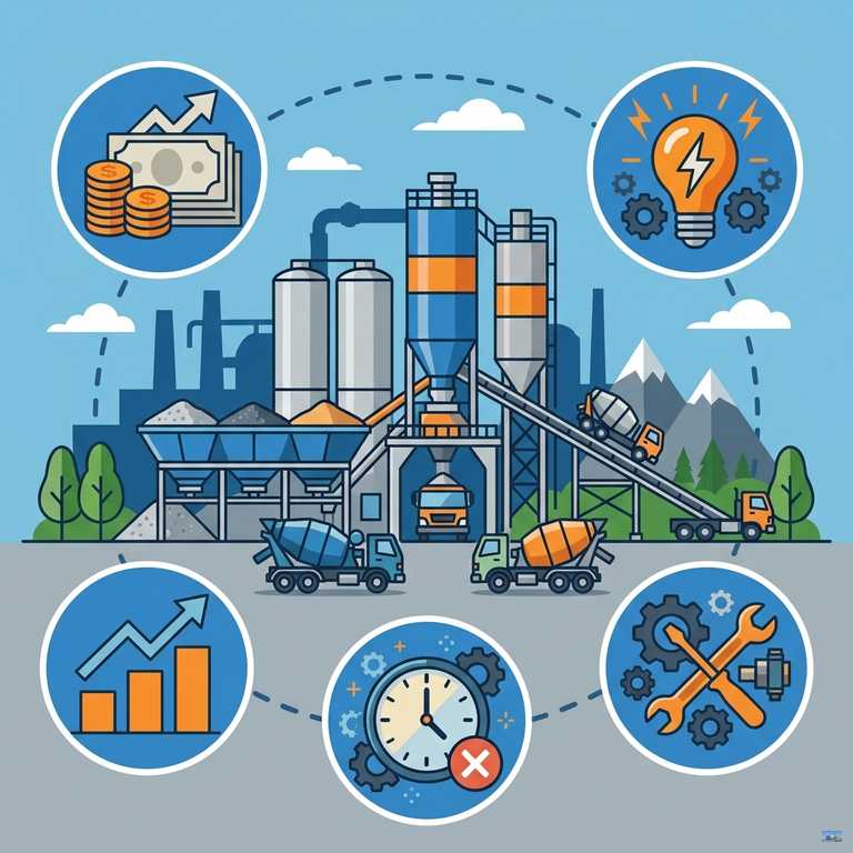 Total Cost of Ownership TCO overview chart of the concrete mixing plant Total Cost of Ownership TCO overview chart of the concrete mixing plant
