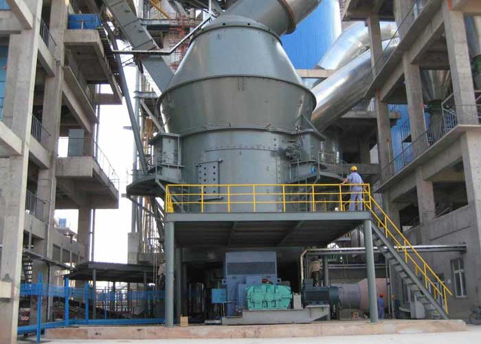 Cement vertical roller mill installed with maintenance access